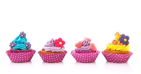 Purple and pink cupcakes