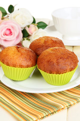 Sweet cupcakes close up