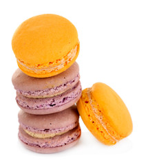 Gentle macaroons isolated on white