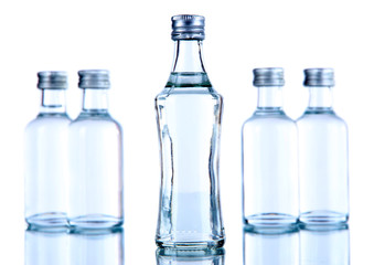 Minibar bottles, isolated on white