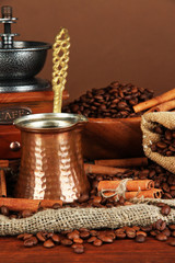 Coffee maker on dark background