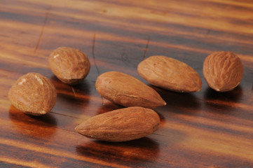 Almonds close up