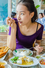 Girl in restuarant