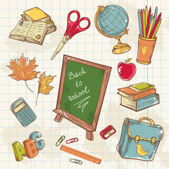 Back to school collection with various study items © Yuzach