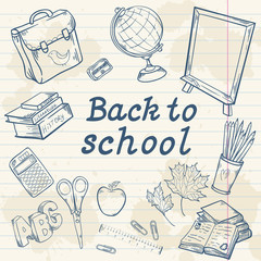 Back to school collection with various study items © Yuzach