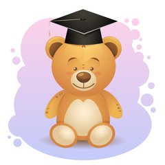 Back to school cute teddy bear toy in graduation hat © Yuzach