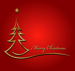 Fototapeta na wymiar Beauty Christmas tree vector background