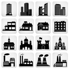 Fototapeta premium vector set of various buildings