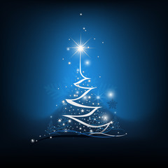 Christmas tree from light background