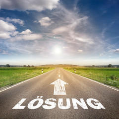 Stra&szlig;e  mit dem Wort L&ouml;sung