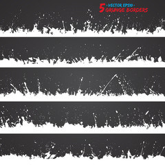 Set of grunge vector borders