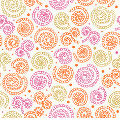 Lacy abstract spiral pattern. Seamless background with circles