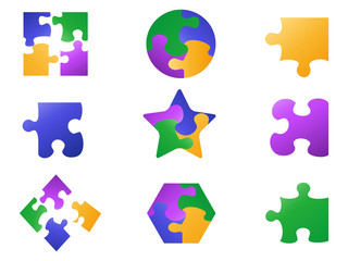 color jigsaw puzzle icon