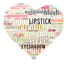 Beauty products word cloud