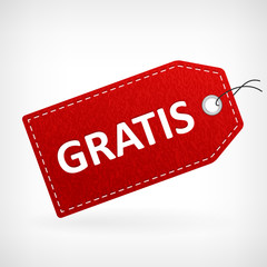 Red leather gratis labels