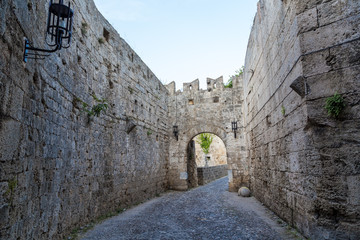 castle of old town Rhodes in Greece