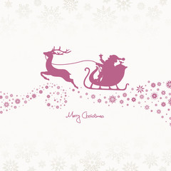 Christmas Sleigh & Snowflake Beige/Berry