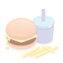 Cute Burger Meal - 54428382