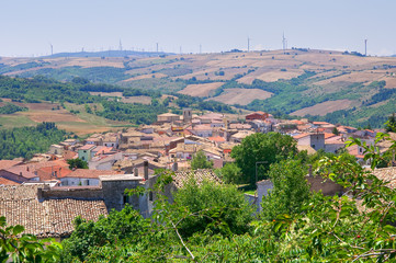 Panoramic view of Roseto Valfortore. Puglia. Italy.