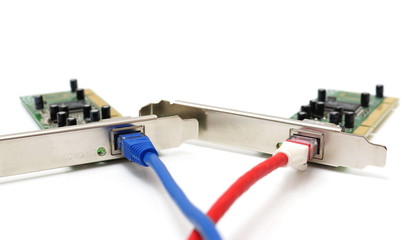 two LAN network cards  with cable