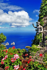 picturesque Capri island. Italian holidays - obrazy, fototapety, plakaty