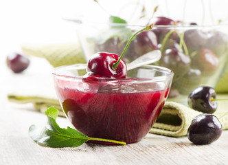 Cheery jam .Selective focus