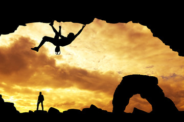 free climber at sunset © adrenalinapura