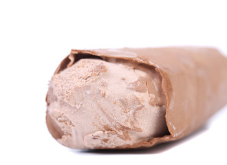 Roll of chocolate ice cream