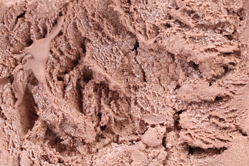 Chocolate ice cream macro detailed texture.