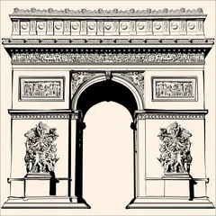 Afwasbaar Fotobehang Illustratie Parijs Frankrijk - Parijs - Arc de triomphe