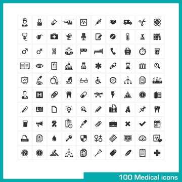 100 medical icons.