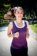 beautiful woman fitness running