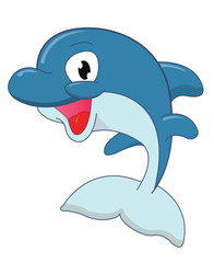 Dolphin cartoon isolated on white background