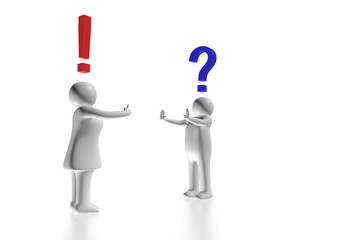 Mann und Frau streiten abstrakt