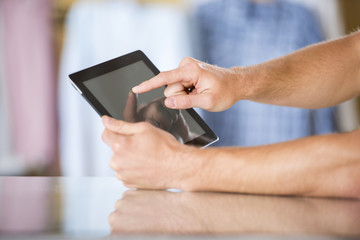 Man with tablet