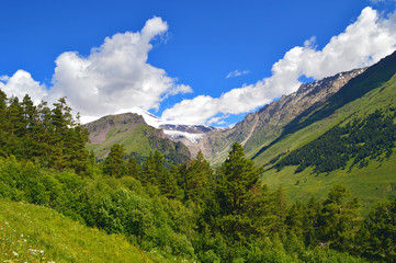 Fototapeta na wymiar Mountain valley in Elbrus area