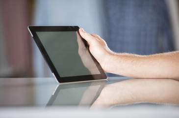 Man with tablet