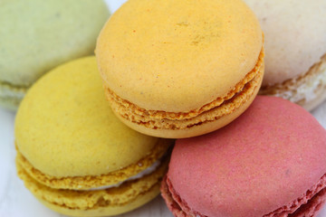 Colorful macaroons, close up