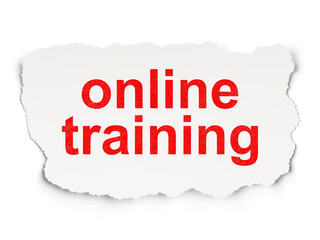 Education concept: Online Training on Paper background