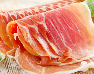 Slices of cured ham