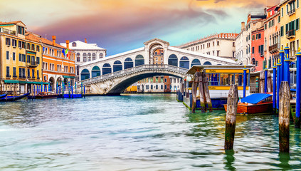 Most Rialto, Wenecja, Włochy - obrazy, fototapety, plakaty