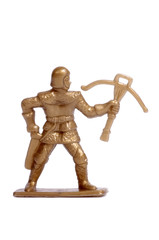 Toy soldier on a white background, knight