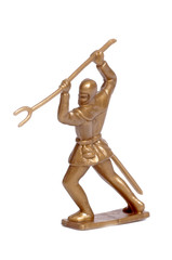 Toy soldier on a white background, knight