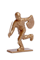 Toy soldier on a white background, knight