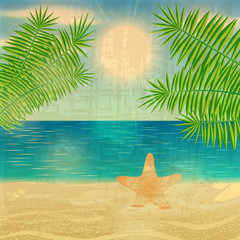 Fototapeta na wymiar Retro beach illustration