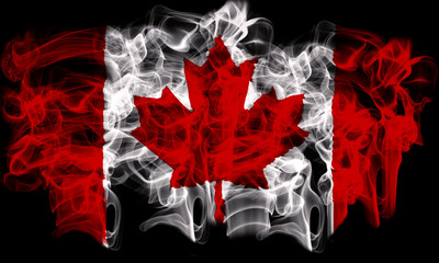smoking flag of Canada