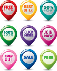 set of 3D pointers-marketing icons