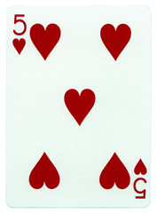 Playing Card - Five of Hearts
