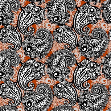 Paisley seamless lace pattern