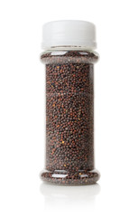 Black mustard in a jar